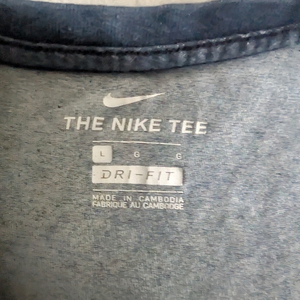 Nike Men's Dri-FIT Heathered Blue Training T-Shirt Short Sleeve Sz L Activewear image 6